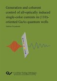 Generation and coherent control of all-optically induced single-color currents in (110)-oriented GaAs quantum wells
