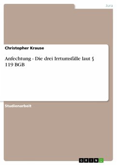 Anfechtung - Die drei Irrtumsfälle laut § 119 BGB - Krause, Christopher