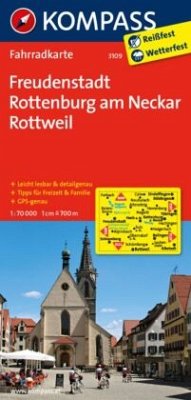 KOMPASS Fahrradkarte 3109 Freudenstadt - Rottenburg am Neckar - Rottweil 1:70.000 / Kompass Fahrradkarten