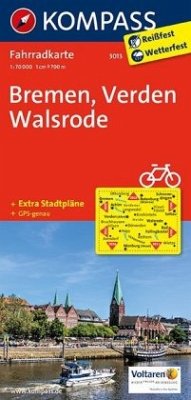 KOMPASS Fahrradkarte Bremen - Verden - Walsrode / Kompass Fahrradkarten