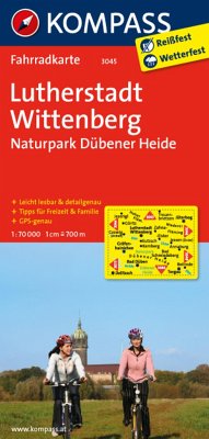 KOMPASS Fahrradkarte 3045 Lutherstadt Wittenberg - Naturpark Dübener Heide 1:70.000 / Kompass Fahrradkarten