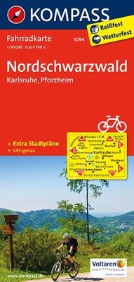 KOMPASS Fahrradkarte 3094 Nordschwarzwald - Karlsruhe - Pforzheim 1:70.000 / Kompass Fahrradkarten