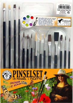 Corvus A600549 - Kids at work: Pinselset, 15 Pinsel, Pinselpalette