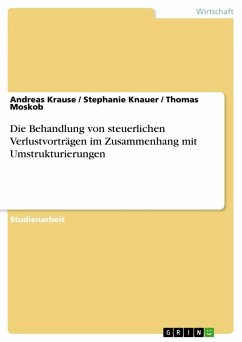 Die Behandlung von steuerlichen Verlustvorträgen im Zusammenhang mit Umstrukturierungen - Krause, Andreas;Moskob, Thomas;Knauer, Stephanie