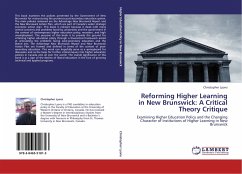 Reforming Higher Learning in New Brunswick: A Critical Theory Critique - Lyons, Christopher