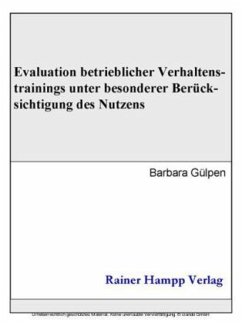 Cover Evaluation betrieblichen Verhaltenstrainings unter besonderer Berücksichtigung des Nutzens