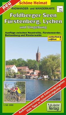 Radwander- und Wanderkarte Feldberger Seen, Fürstenberg, Lychen und Umgebung - Verlag Dr. Barthel