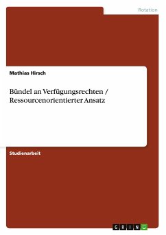 Bündel an Verfügungsrechten / Ressourcenorientierter Ansatz - Hirsch, Mathias