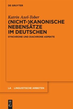 (Nicht-)kanonische Nebensätze im Deutschen - Axel-Tober, Katrin