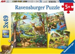 Ravensburger 09265 - Wald-/Zoo-/Haustiere, Puzzle, 3x49 Teile