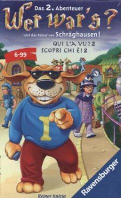 Cover Ravensburger 23332 - Wer war's? Schräghausen, Mitbringspiel