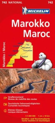 Michelin Karte Marokko. Maroc