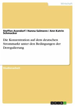 Die Konzentration auf dem deutschen Strommarkt unter den Bedingungen der Deregulierung - Asendorf, Steffen; Schmacker, Ann Katrin; Salmenn, Hanna