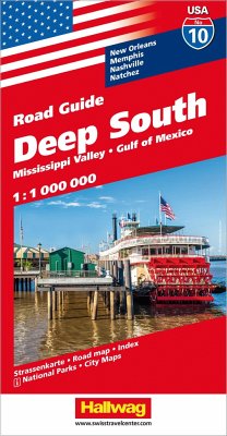 Deep South, Mississippi Valley, Gulf of Mexico Straßenkarte 1:1 Mio., Road Guide Nr. 10