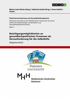 Cover Beteiligungsmöglichkeiten an gesundheitspolitischen Prozessen als Herausforderung für die Selbsthilfe
