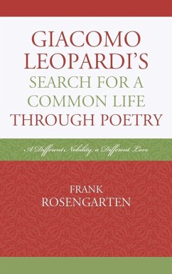 Cover Giacomo Leopardi's Search For A Common Life Through Poetry