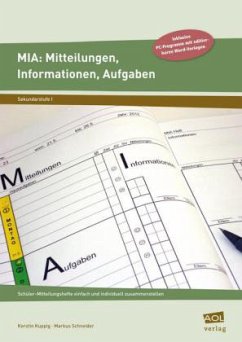 MIA: Mitteilungen, Informationen, Aufgaben (Sekundarstufe), m. CD-ROM - Kuppig, Kerstin; Schneider, Markus