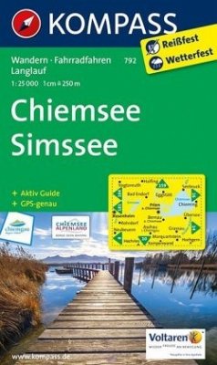 KOMPASS Wanderkarte Chiemsee - Simssee