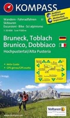 KOMPASS Wanderkarte Bruneck / Toblach / Hochpustertal - Brunico / Dobbiaco / Alta Pusteria