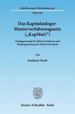 Das Kapitalanleger-Musterverfahrensgesetz (»KapMuG«). Cover Das Kapitalanleger-Musterverfahrensgesetz (»KapMuG«).