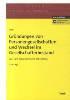 Gründungen von Personengesellschaften und Wechsel im Gesellschafterbestand - Volb, Helmut