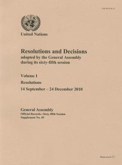 Resolutions and Decisions Adopted by the General Assembly During Its Sixty-Fifth Session: Resolutions, 14 September - 24 December 2010