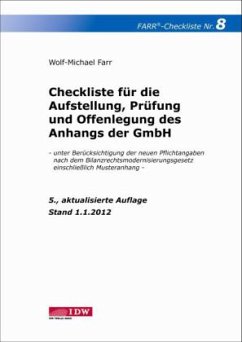 Cover Checkliste für die Aufstellung, Prüfung und Offenlegung des Anhangs der GmbH