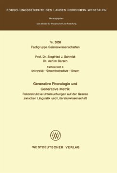 Generative Phonologie und Generative Metrik - Schmidt, Siegfried J.