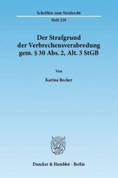 Der Strafgrund der Verbrechensverabredung gem. § 30 Abs. 2, Alt. 3 StGB - Becker, Karina