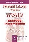 Personal Laboral, mandos intermedios, Comunidad de Madrid. Temario y test