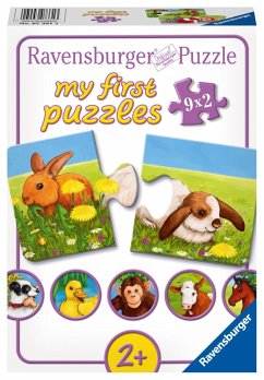 Ravensburger 07331 - Liebenswerte Tiere, 9 x 2 T. Puzzle