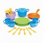 Green Toys 8645426 - Koch-und Geschirrset, Zubehör Kinderküche, 27-teilig