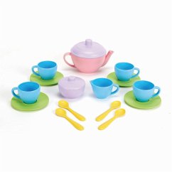 Green Toys 8645425 - Teeservice, rosa/blau/grün, Kinderküche, 17-teilig