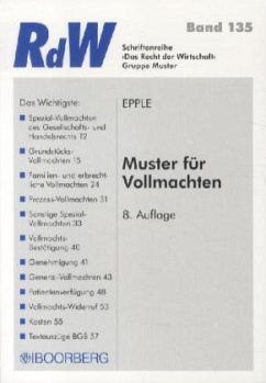 Muster für Vollmachten - Epple, Dieter