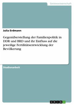 Gegenüberstellung der Familienpolitik in DDR und BRD und ihr Einfluss auf die jeweilige Fertilitätsentwicklung der Bevölkerung - Erdmann, Julia