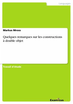 Quelques remarques sur les constructions à double objet - Mross, Markus