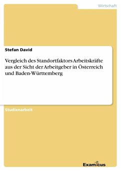 Vergleich des Standortfaktors Arbeitskräfte aus der Sicht der Arbeitgeber in Österreich und Baden-Württemberg - David, Stefan