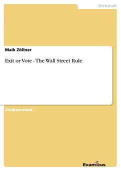 Exit or Vote - The Wall Street Rule - Zöllner, Maik