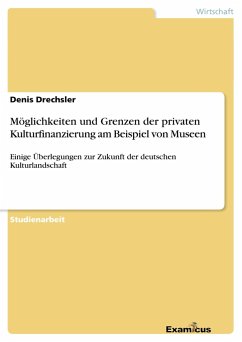 Möglichkeiten und Grenzen der privaten Kulturfinanzierung am Beispiel von Museen - Drechsler, Denis