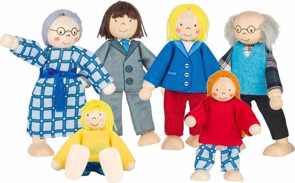 Goki so218 - Biegepuppen City Familie für Puppenhaus, Set mit 6 Figuren -  Bei bücher.de immer portofrei