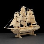 PEBARO 869 - Holzbausatz Segelschiff, 80 Teile, Holzkonstruktion zum Zusammenstecken