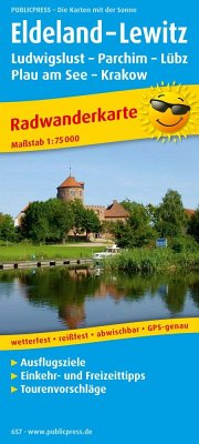 PublicPress Radwanderkarte Eldeland - Lewitz, Ludwigslust - Parchim - Lübz - Plau am See - Krakow