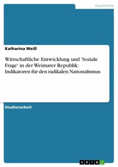 Wirtschaftliche Entwicklung und 'Soziale Frage' in der Weimarer Republik: Indikatoren für den radikalen Nationalismus