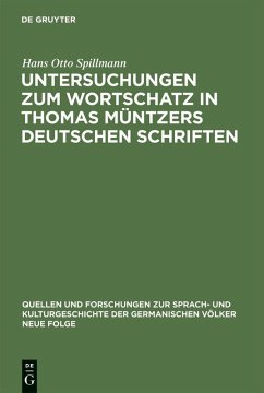 Cover Untersuchungen zum Wortschatz in Thomas Müntzers deutschen Schriften (eBook, PDF)
