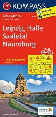 KOMPASS Fahrradkarte Leipzig - Halle - Saaletal - Naumburg / Kompass Fahrradkarten