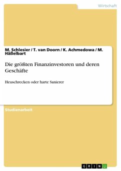 Die größten Finanzinvestoren und deren Geschäfte - Schlesier, M.; Doorn, T. van; Achmedowa, K.; Häßelbart, M.
