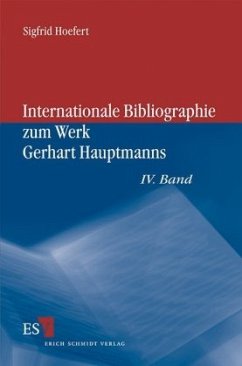 Cover Internationale Bibliographie zum Werk Gerhart Hauptmanns