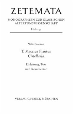 T. Maccius Plautus. Cistellaria - Stockert, Walter