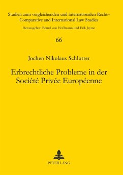 Cover Erbrechtliche Probleme in der Société Privée Européenne