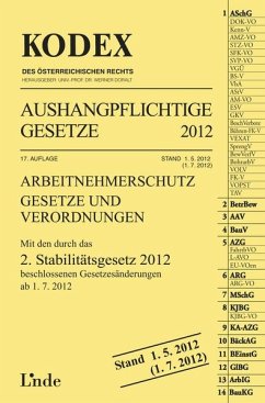 Cover KODEX Aushangpflichtige Gesetze 2012